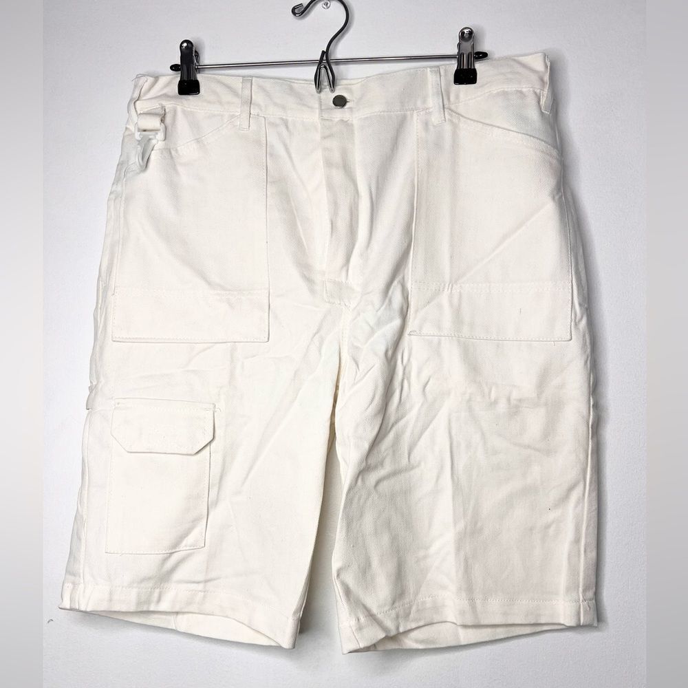 Men’s white cargo shorts 34” utility cargo shorts casual - Picture 3 of 12